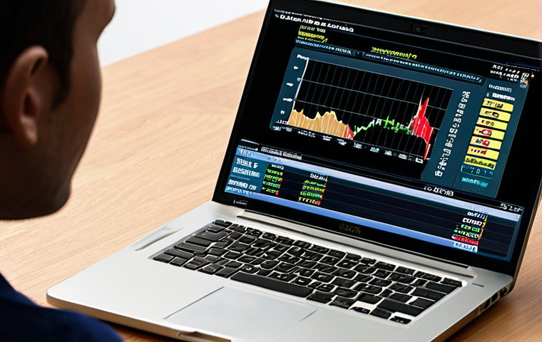 A person carefully examining currency exchange rates on a laptop screen, highlighting the importance of choosing a secure online platform. Focus on conveying trust and financial awareness.